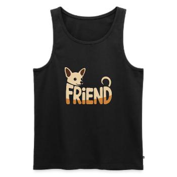 Ami chien Chihuahua - Logo d’animal de compagnie cool - Débardeur bio Premium Homme - noir - Devant - Michal (187cm)