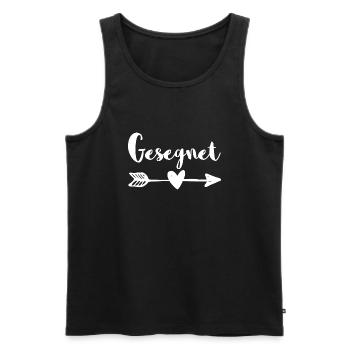 Gesegnet Christliches Geschenk - Männer Premium Bio Tank Top - Schwarz - Vorne - Michal (187cm)
