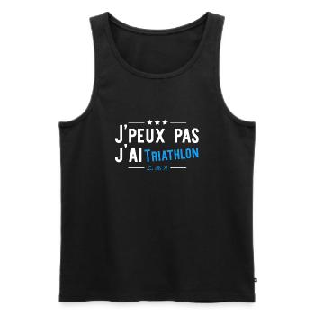 J'ai triathlon t-shirt drole - Débardeur bio Premium Homme - noir - Devant - Michal (187cm)