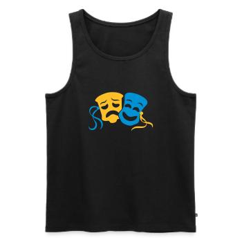 Theaterschauspieler glücklich traurig wirkenden - Männer Premium Bio Tank Top - Schwarz - Vorne - AI Model Male 178 light (178cm)