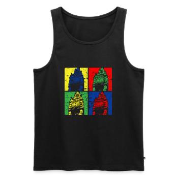 Vintage Big Ben - Men's Premium Organic Tank Top - black - Front - AI Model Male 178 light (178cm)