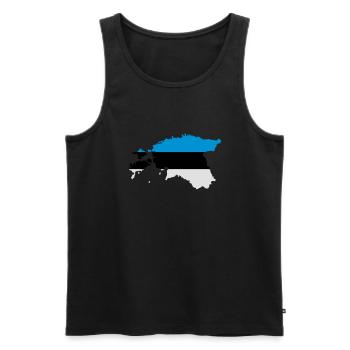 Estland - Männer Premium Bio Tank Top - Schwarz - Vorne - AI Model Male 178 light (178cm)