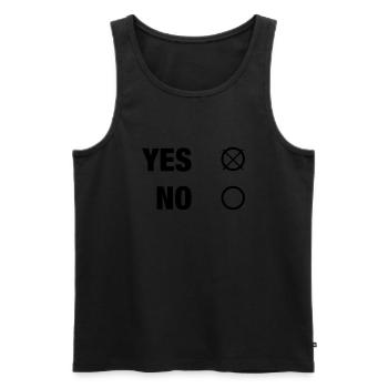 YES NO - Men's Premium Organic Tank Top - black - Front - AI Model Male 178 light (178cm)