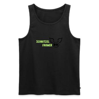 Landwirtschaft Schnitzel Farmer Bauer - Männer Premium Bio Tank Top - Schwarz - Vorne - Michal (187cm)