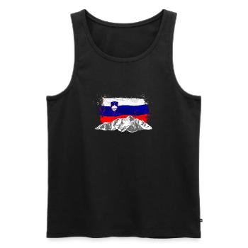 Slovenia - Mountains & Flag - Männer Premium Bio Tank Top - Schwarz - Vorne - Michal (187cm)