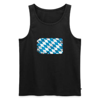 Bayern Flagge - Vintage Look - Männer Premium Bio Tank Top - Schwarz - Vorne - Michal (187cm)