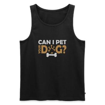 Caressez votre chien en disant - Débardeur bio Premium Homme - noir - Devant - AI Model Male 178 light (178cm)
