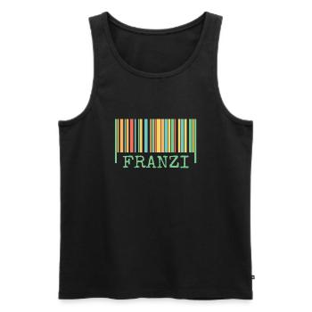 Strichcode Franzi Franziska - Männer Premium Bio Tank Top - Schwarz - Vorne - AI Model Male 178 light (178cm)