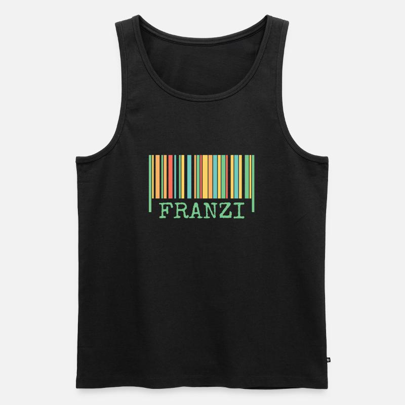 Strichcode Franzi Franziska - Männer Premium Bio Tank Top - Schwarz