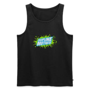 discipline over motivation Zitat - Männer Premium Bio Tank Top - Schwarz - Vorne - Michal (187cm)