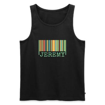 Jeremy - Männer Premium Bio Tank Top - Schwarz - Vorne - AI Model Male 178 light (178cm)
