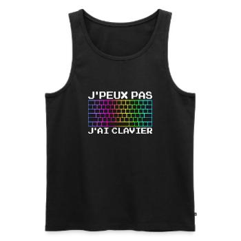 J'peux Pas J'ai Clavier - Débardeur bio Premium Homme - noir - Devant - Michal (187cm)