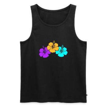 hibiscus - Men's Premium Organic Tank Top - black - Front - AI Model Male 178 light (178cm)