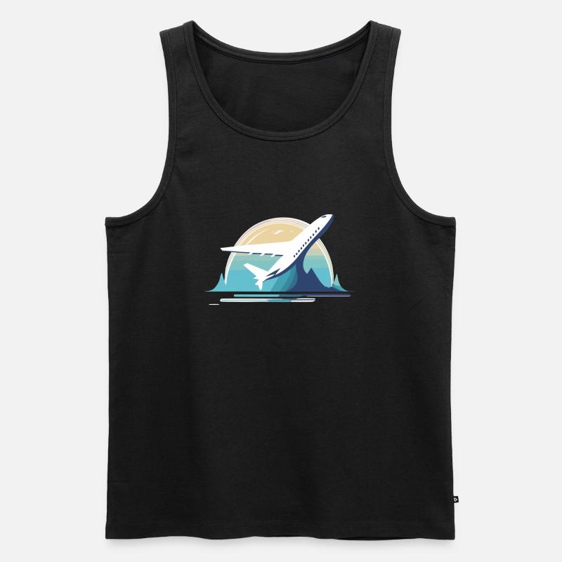 Flugzeug - Männer Premium Bio Tank Top - Schwarz