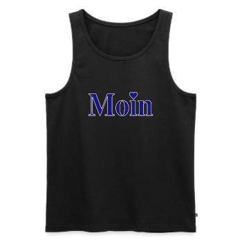 Moin mit Herz - Männer Premium Bio Tank Top - Schwarz - Vorne - AI Model Male 178 light (178cm)