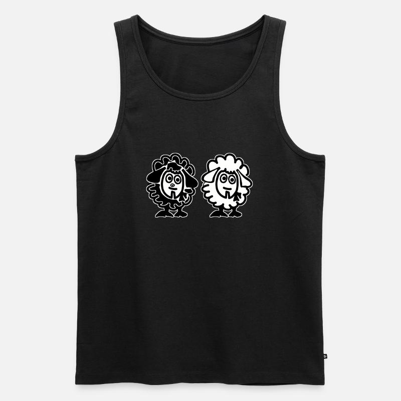 Beide Schafe - Zwillinge - Männer Premium Bio Tank Top - Schwarz