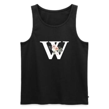 Tropischer Blumenbuchstabe - Männer Premium Bio Tank Top - Schwarz - Vorne - AI Model Male 178 light (178cm)