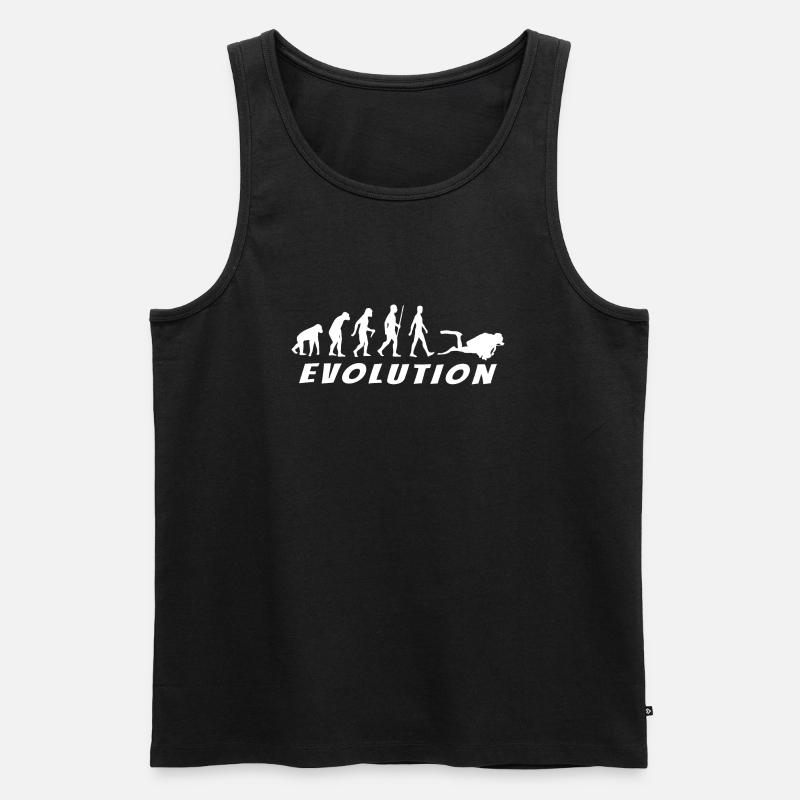 Evolution White Diver - Men's Premium Organic Tank Top - black