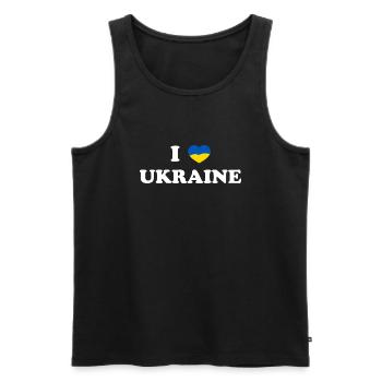 I Love Ukraine - Men's Premium Organic Tank Top - black - Front - Michal (187cm)