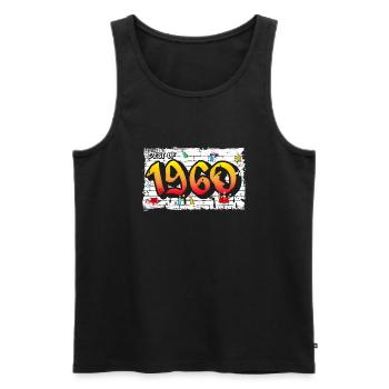 Retro Classic 1960 Graffiti – 65 Years of - Men's Premium Organic Tank Top - black - Front - AI Model Male 178 light (178cm)