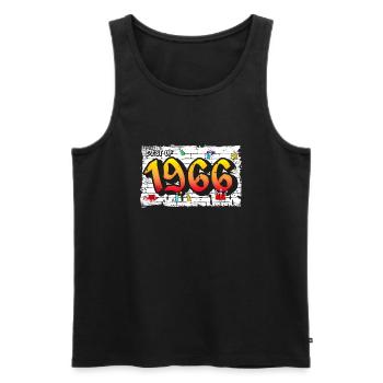 Retro Rebel 1966 Graffiti – 59 Years of Urban - Men's Premium Organic Tank Top - black - Front - Michal (187cm)