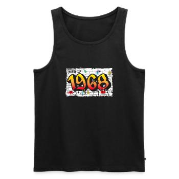 Urban Classic 1968 Graffiti – 57 Years of - Men's Premium Organic Tank Top - black - Front - AI Model Male 178 light (178cm)