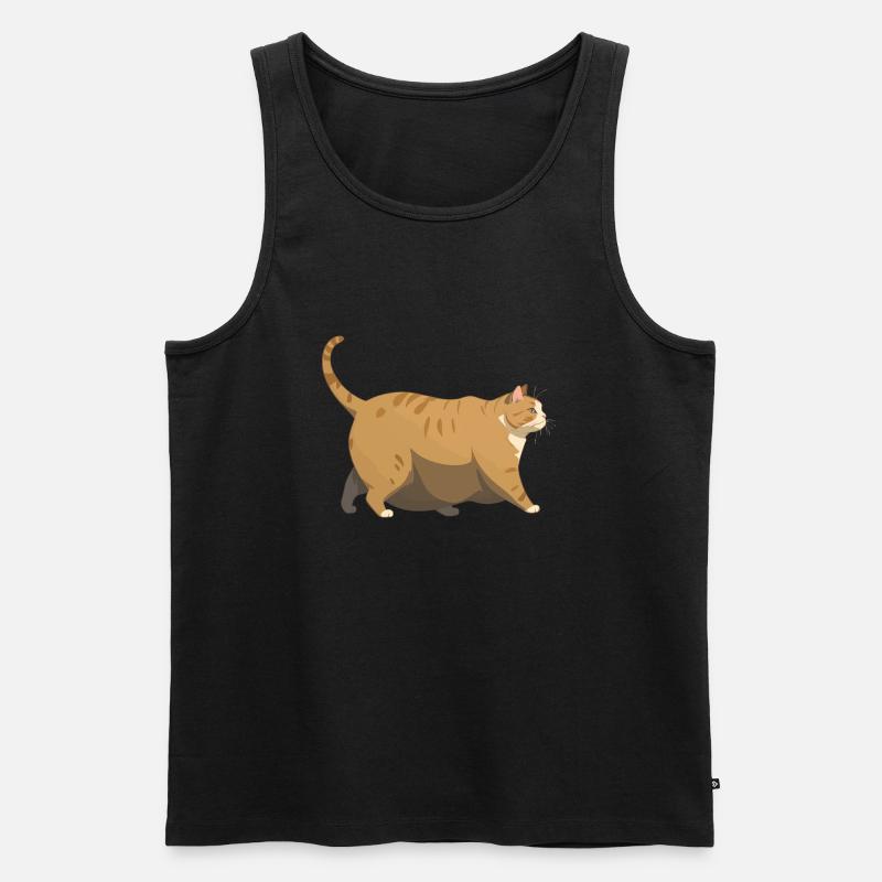 Chonker - Fat Cat Meme - Männer Premium Bio Tank Top - Schwarz