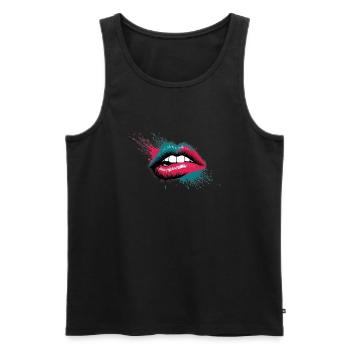 Hot Lips - Männer Premium Bio Tank Top - Schwarz - Vorne - AI Model Male 178 light (178cm)