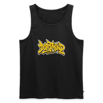 Dortmund Graffiti - Männer Premium Bio Tank Top - Schwarz - Vorne - Michal (187cm)