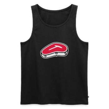 T-Bone Steak - Männer Premium Bio Tank Top - Schwarz - Vorne - AI Model Male 178 light (178cm)