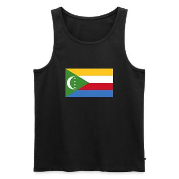 Flag of Comoros, Drapeau des Comores - Débardeur bio Premium Homme - noir - Devant - AI Model Male 178 light (178cm)