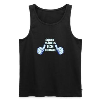 JGA_thumbs_ich heirate - Männer Premium Bio Tank Top - Schwarz - Vorne - Michal (187cm)
