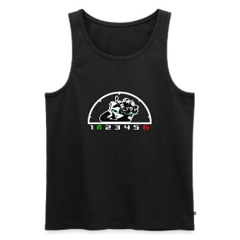 R1 1UP6DOWN - Männer Premium Bio Tank Top - Schwarz - Vorne - AI Model Male 178 light (178cm)