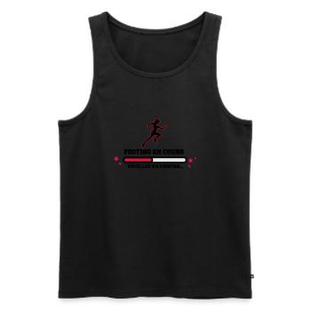 FOOTING EN COURS WOMAN - Débardeur bio Premium Homme - noir - Devant - AI Model Male 178 light (178cm)