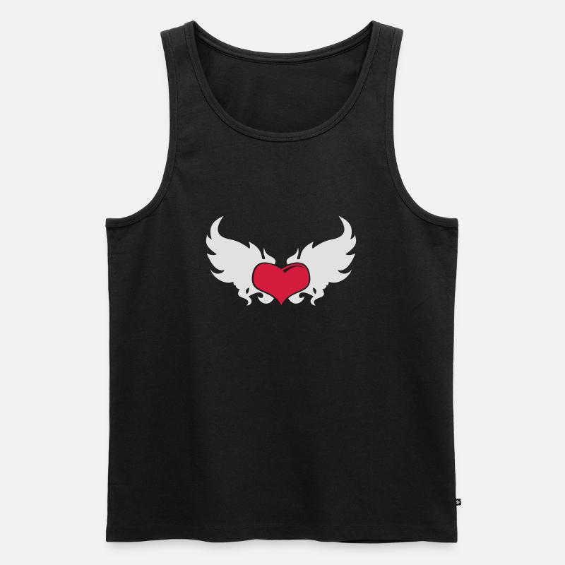 Ein loderndes Herz - Männer Premium Bio Tank Top - Schwarz