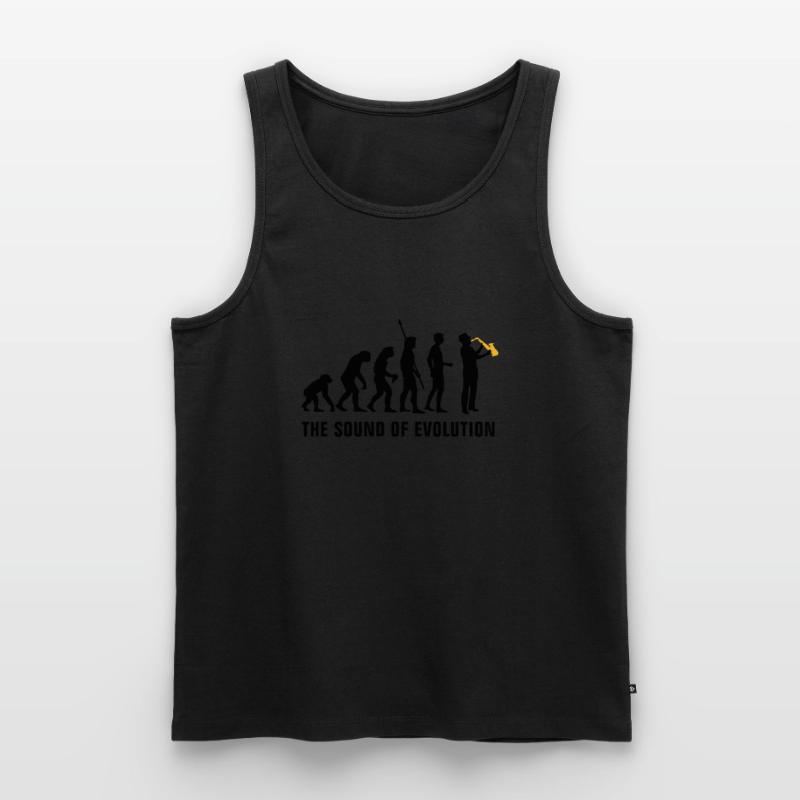 evolution_saxophon_b_2c Men's Premium Organic Tank Top