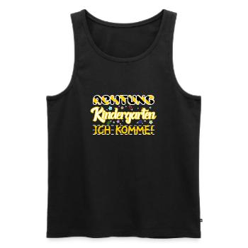 Achtung Kindergarten ich komme! - Männer Premium Bio Tank Top - Schwarz - Vorne - AI Model Male 178 light (178cm)