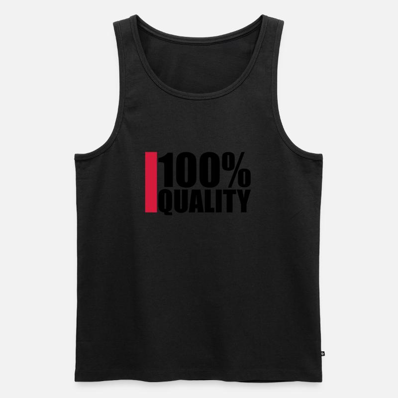 100 Procent Quality Design - Männer Premium Bio Tank Top - Schwarz