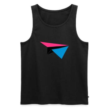 colorful cliff night moon sun paper flier folded t - Men's Premium Organic Tank Top - black - Front - AI Model Male 178 light (178cm)