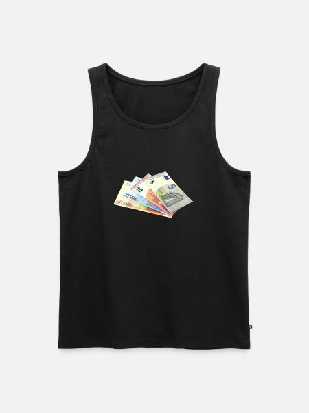 Penge. Eurosedler - Herre Premium økologisk tanktop - sort