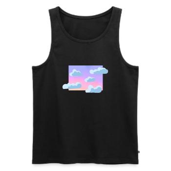 Pastel cloudy sky - Men's Premium Organic Tank Top - black - Front - AI Model Male 178 light (178cm)