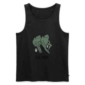Liebe Digga hipster Frösche - Männer Premium Bio Tank Top - Schwarz - Vorne - Michal (187cm)
