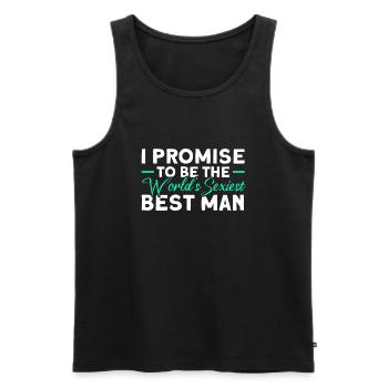 The sexiest best man in the world - Men's Premium Organic Tank Top - black - Front - AI Model Male 178 light (178cm)