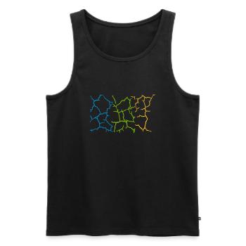 Floor Cracks Pattern Colorful - Men's Premium Organic Tank Top - black - Front - AI Model Male 178 light (178cm)