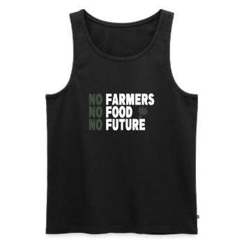 No Farmers No Food No Future - Männer Premium Bio Tank Top - Schwarz - Vorne - Michal (187cm)