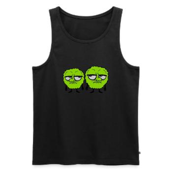 2 Monster Augen verdrehen - Männer Premium Bio Tank Top - Schwarz - Vorne - AI Model Male 178 light (178cm)