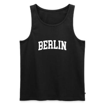 Berlin - Men's Premium Organic Tank Top - black - Front - Michal (187cm)