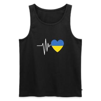 Ukraine Lover Heartbeat - Men's Premium Organic Tank Top - black - Front - AI Model Male 178 light (178cm)