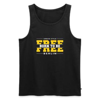 Berlin Meine Stadt Urban Style Born Free - Männer Premium Bio Tank Top - Schwarz - Vorne - Michal (187cm)