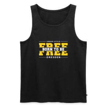 Dresden Meine Stadt Urban Style Born Free - Männer Premium Bio Tank Top - Schwarz - Vorne - Michal (187cm)
